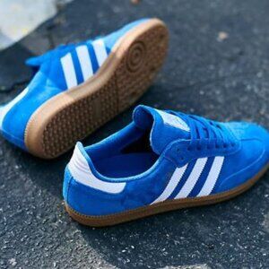 adidas Samba ADV Bluebird, White & Gum Skate Shoes